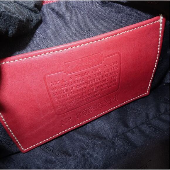💎✨Authentic✨💎COACH Leather Canvas Hand Bag Shoulder bag Red - Picture 8 of 8